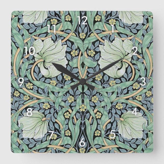 Pimpernel, William Morris Quadratische Wanduhr (Vorderseite)