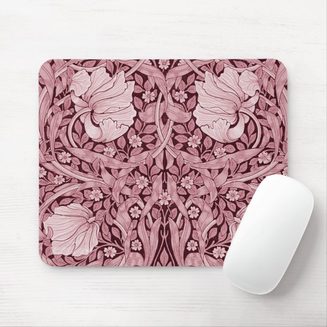 Pimpernell Maroon, William Morris Mousepad (Mit Mouse)