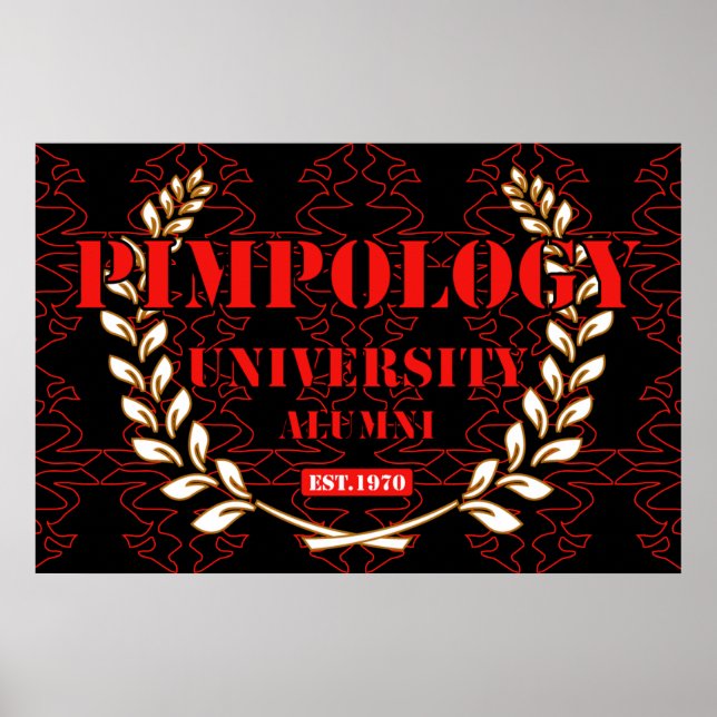 PIMPOLOGY UNIVERSITY ALUMNI 2K21 RED/BLK POSTER (Vorne)