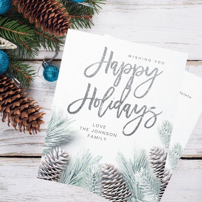 Pin à neige et feuille à budget Joyeux vacances (Créateur téléchargé)