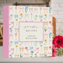 Pin Bow Floral Handschriftliches Oma-Kochbuch