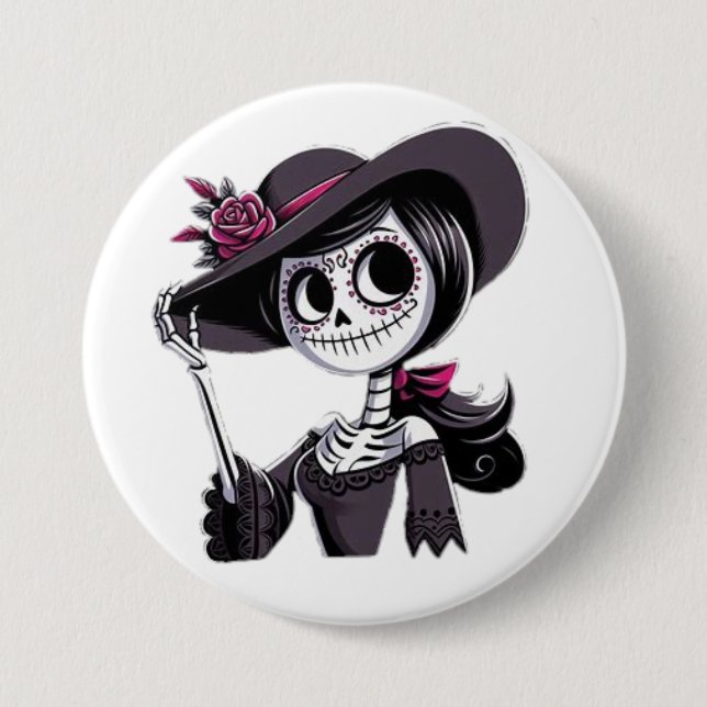 PIN catrina mujer Button (Vorderseite)