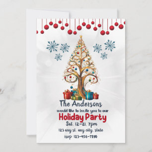 Pin de Noël 1, Invitation fête de vacances, Invit