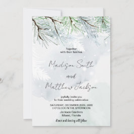 Pin d'hiver Blanc Neige Mariage Invitations