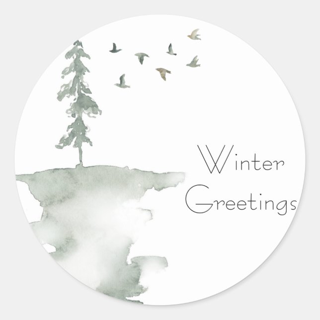 Pin d'hiver et Sticker de vacances aux oiseaux (Devant)