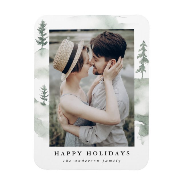 Pin d'hiver | Magnet photo de vacances (Vertical)