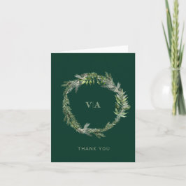 Pin d'hiver vert avec Monogramme Mariage