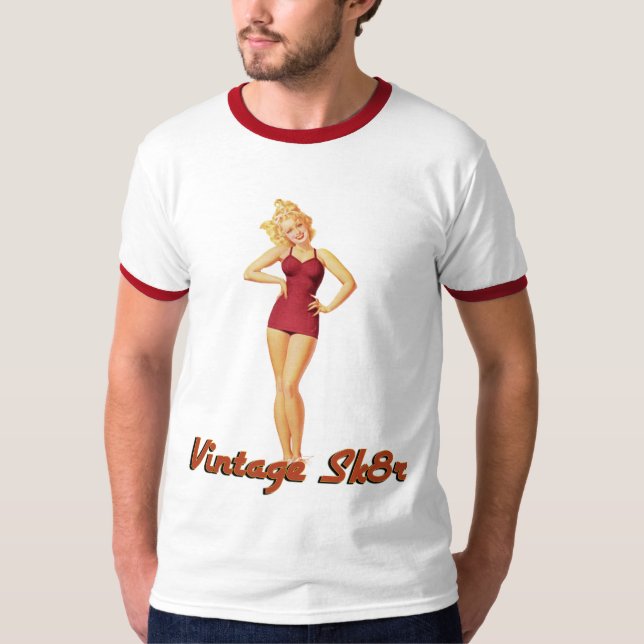 Pin du cru Sk8r vers le haut de chemise de fille (Devant)