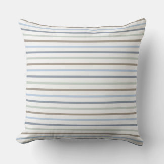 Pin Stripe Blues und Browns Boho Wurfkissen Kissen
