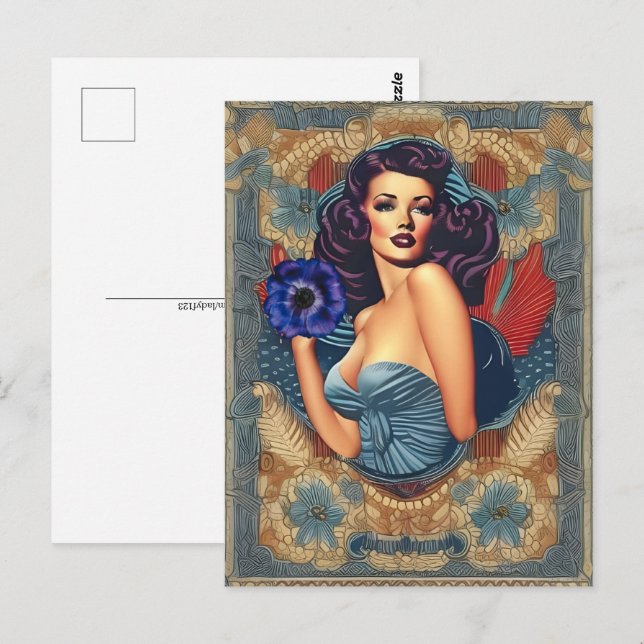 Pin Up Art, carte postale pour le croisement (Devant / Derrière)
