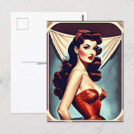 Pin Up Art, carte postale pour le croisement