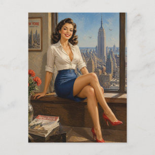 Pin-up-Art der 1950er Jahre Postkarte