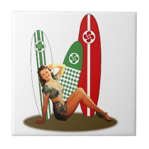 Pin-up-Girl baskisch Frankreich Fliese