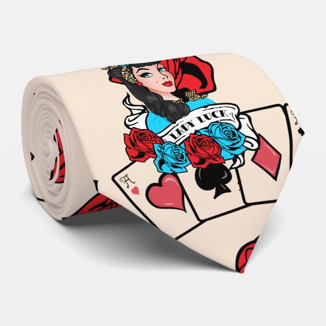 Pin-up-Girl, Felsen-EIN-Billy Krawatte (Gerollt)