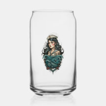 Pin Up Girl Glass