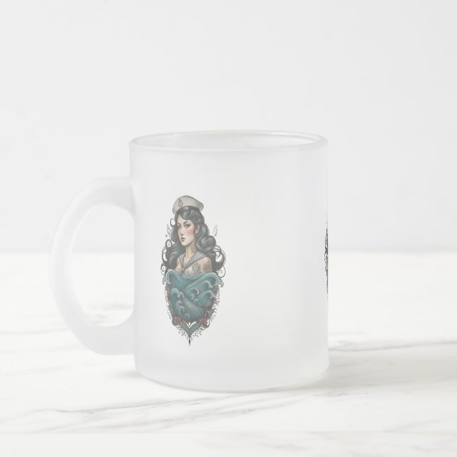 Pin Up Girl Glass Mattglastasse (Links)