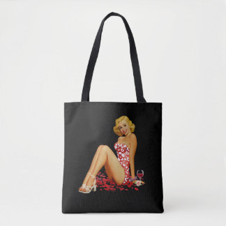 "Pin Up Girl", mignon, sexy, Sac fourre-tout noir