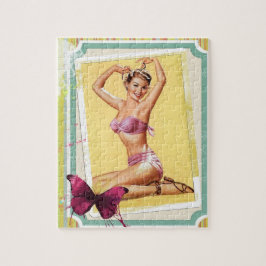 Pin up girl vintage bikini scrapbook style