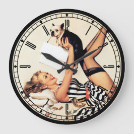 Pin-up-Girl-Wanduhr Große Wanduhr