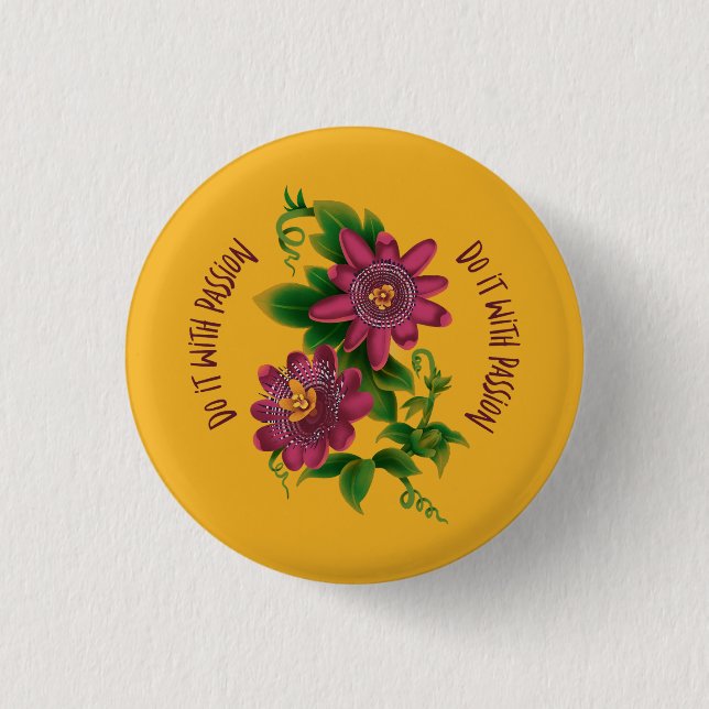 Pin Yellow Do It With Passion Button (Vorderseite)