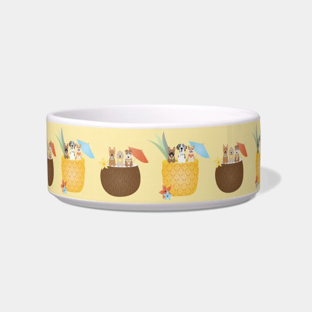 Pina Colada Ananas Coconut Hunde Muster Napf (Vorderseite)