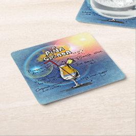 Pina Colada Cocktail (#5 von 12 Sets zur Zubereitu Rechteckiger Pappuntersetzer