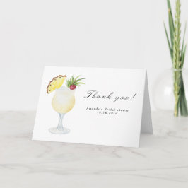 Pina Colada Cocktail Brautparty Dankeskarte