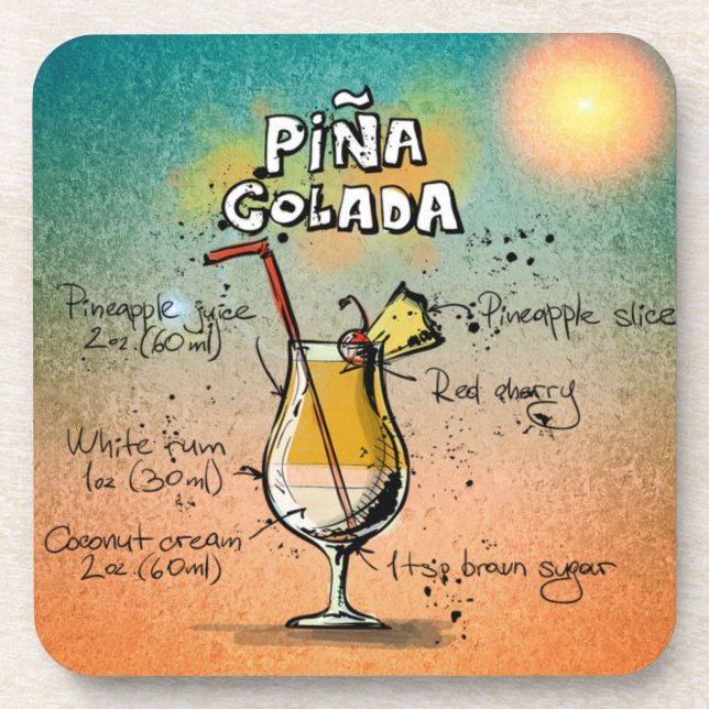 Pina Colada Cocktail Dessous de verre de boisson (Devant)