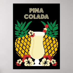 Piña Colada Cocktail Drinks Poster
