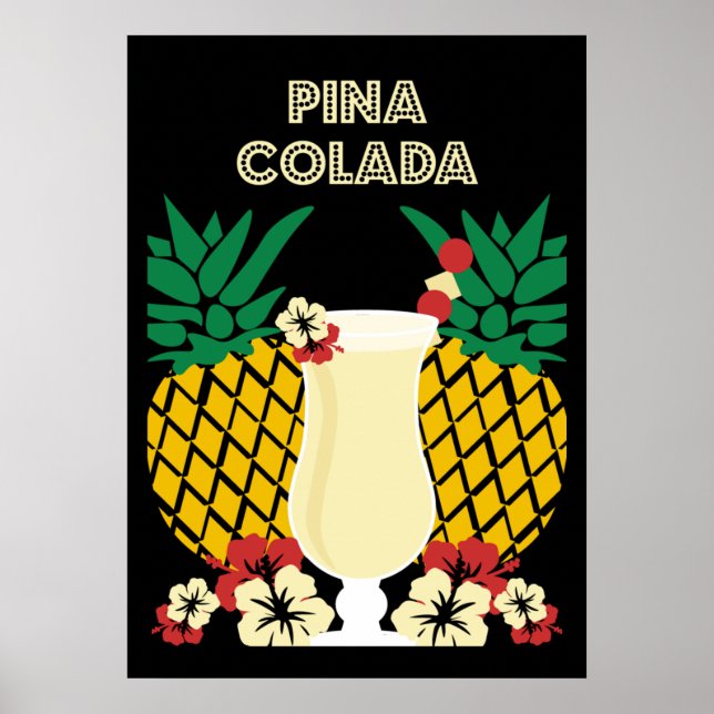 Piña Colada Cocktail Drinks Poster (Vorne)