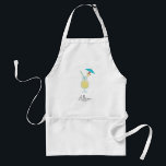 Piña Colada Cocktail Tropical Beach Personalisiert Schürze<br><div class="desc">Diese Schürze ist mit einem Aquarellbild aus einem Piña-Colada-Glas versehen. Passen Sie Ihre Informationen an und ändern Sie Ihre Texte.</div>