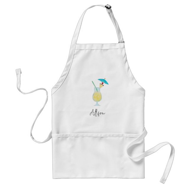 Piña Colada Cocktail Tropical Beach Personalisiert Schürze (Vorne)