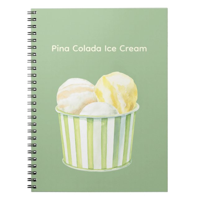 Pina Colada Eiscreme Notizblock (Vorderseite)