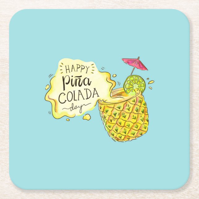 Pina Colada Geachteter Untersetzer (Vorderseite)