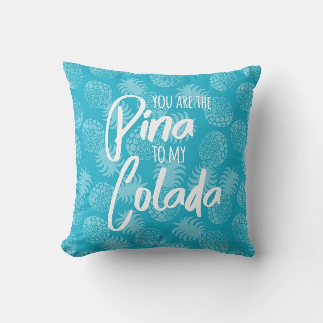 Pina Colada hawaiische Ananasaquamariner Kissen (Vorderseite)