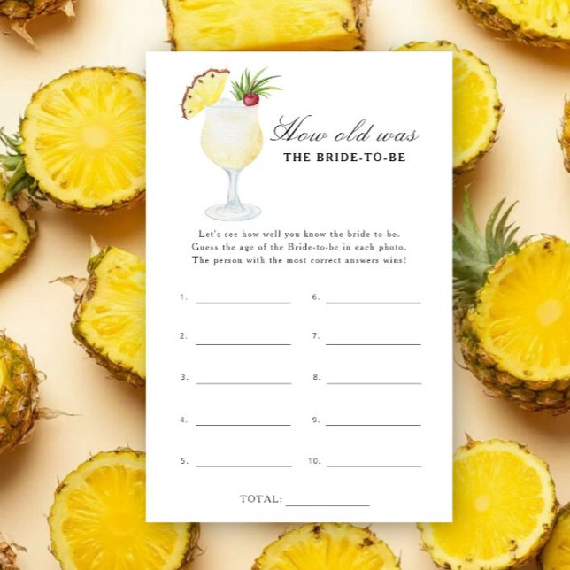 Pina Colada - How old was the bride to be game (Von Creator hochgeladen)