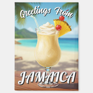 Pina Colada Jamaica Beach Travel Magnet