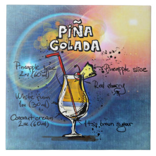 Pina Colada Rezept Bar Blauer Himmel Fliese