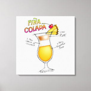 PINA COLADA REZEPT COCKTAIL KUNST LEINWANDDRUCK