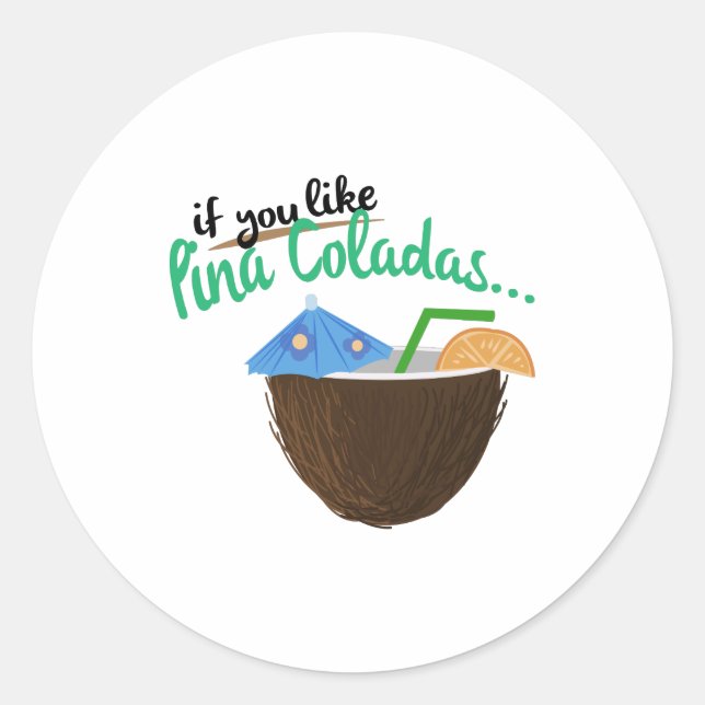 Pina Colada Runder Aufkleber (Vorderseite)