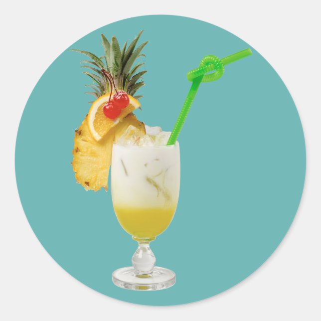Pina Colada Runder Aufkleber (Vorderseite)