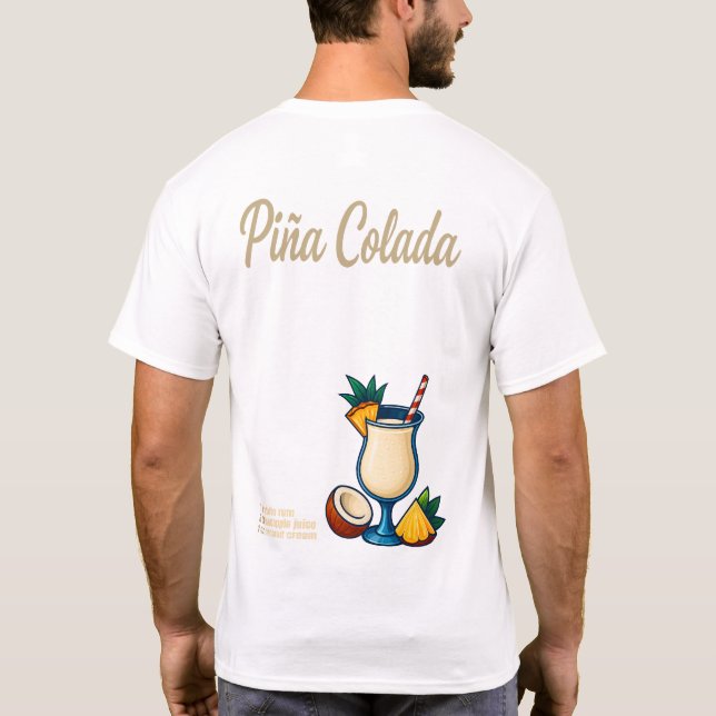 Piña Colada T-Shirt – Tropical Rum Cocktail (Rückseite)