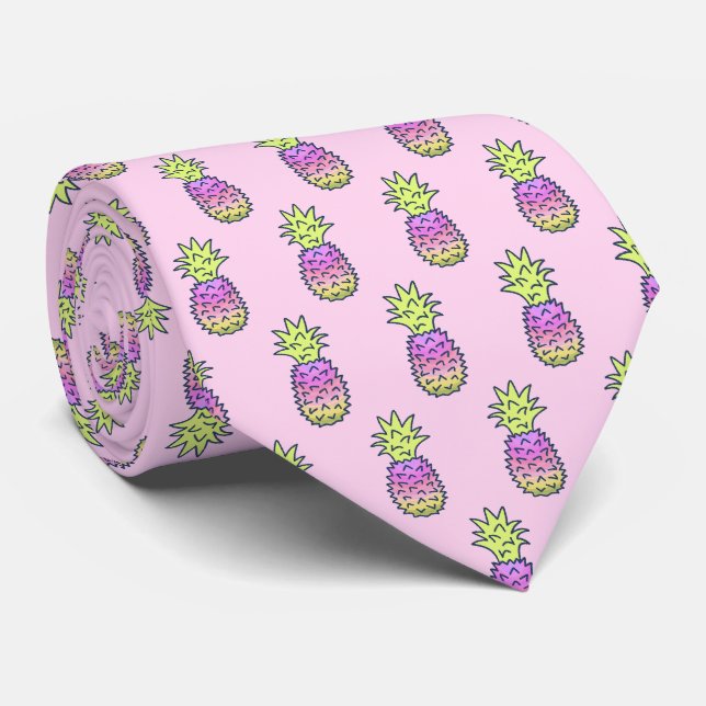 Pina Colata Hawaiian Ananas, beidseitig bedruckt Krawatte (Gerollt)