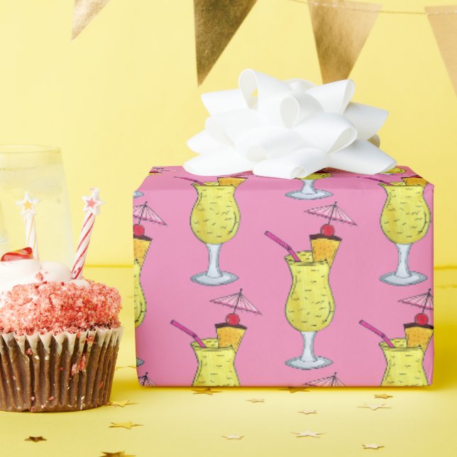 Pina Piña Colada Puerto Rico Ananas Cocktail Geschenkpapier (Geburtstagsparty)