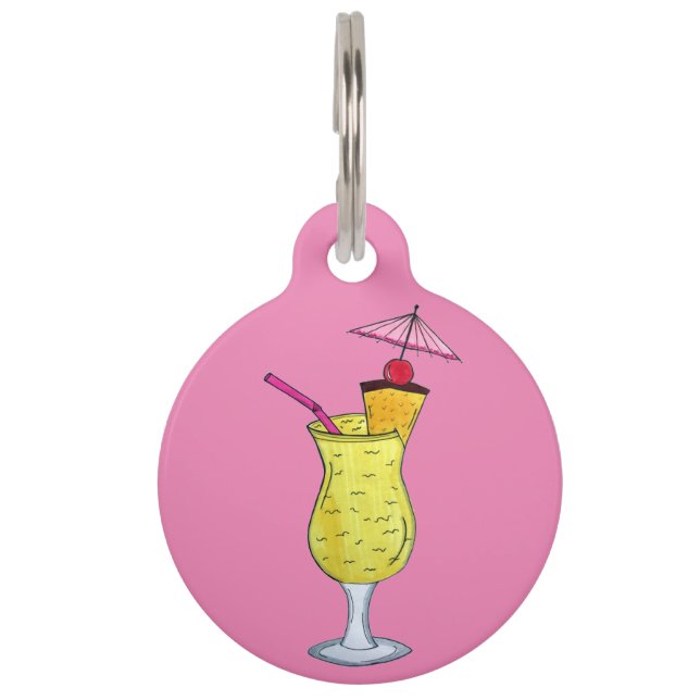 Pina Piña Colada Puerto Rico Ananas Cocktail Haustiermarke (Vorderseite)