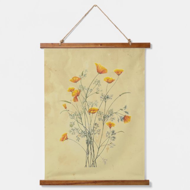 Pinacoteca comunale Casa Rusca Blume Wandteppich Mit Holzrahmen (Vorderseite)