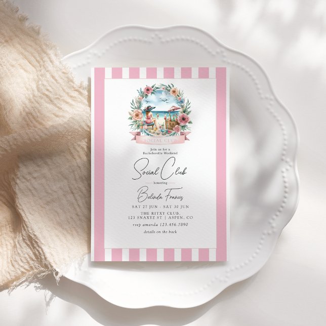 Pinacoteca comunale Casa Rusca Einladung (Blush Social Club Bachelorette Weekend Itinerary Invitation)