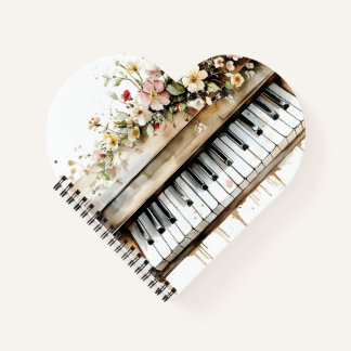 Pinao Keys Floral Bouquet Notizbuch