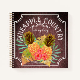 Pinapfelbraun mit Rahmen-Notebook Notizbuch