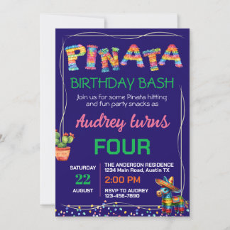 Pinata Birthday Bash Einladung